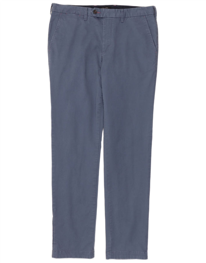 TED BAKER Ανδρικό ίσιο παντελόνι W32 L32 Μπλε βαμβακερό