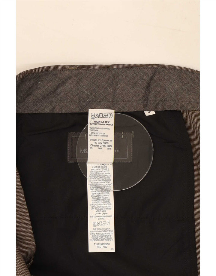 Marks & Spencer Ανδρικό παντελόνι με κανονική εφαρμογή W40 L31 καφέ πολυεστέρας