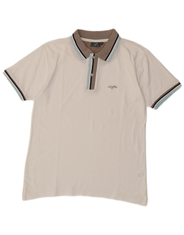 Lotto Mens Polo Shirt Medium White Cotton