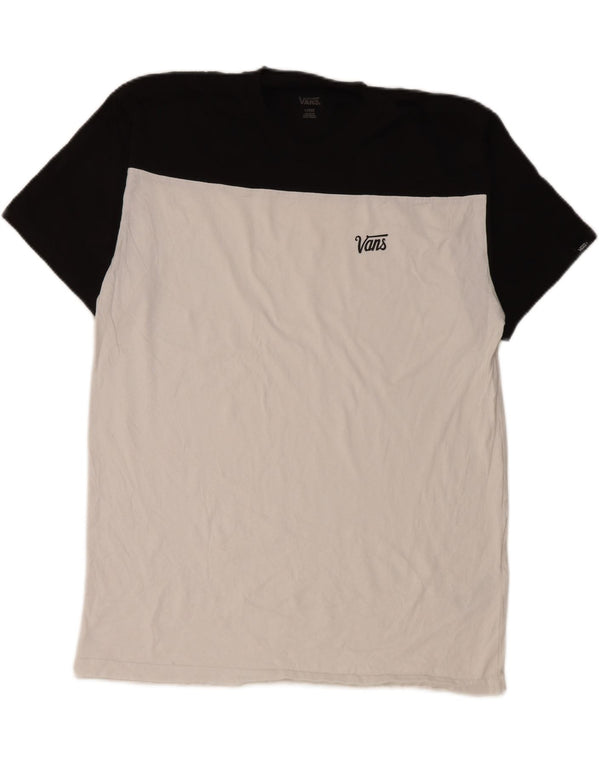 Ανδρικό T-Shirt Vans Top Large White Colourblock Βαμβακερό