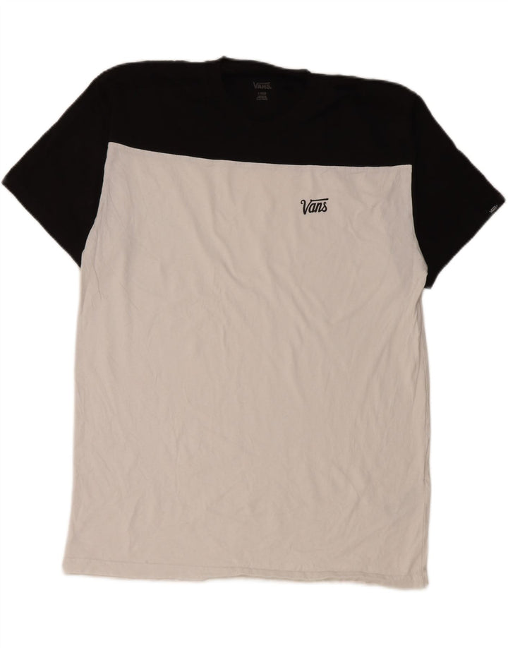 Ανδρικό T-Shirt Vans Top Large White Colourblock Βαμβακερό