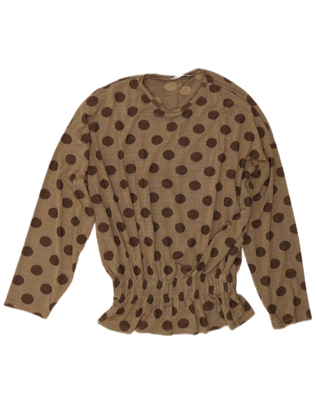 Zara γυναικεία μακρυμάνικη μπλούζα oversized μπλούζα UK 10 Small Khaki Pot
