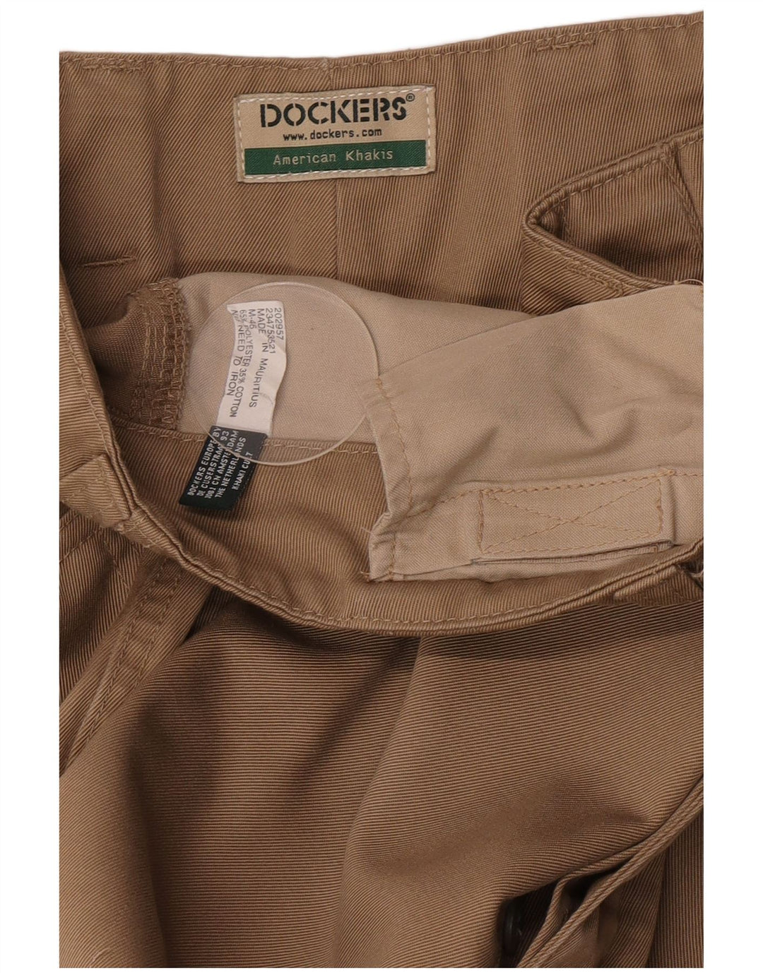 Dockers Mens Khakis Straight Cargo Παντελόνι W34 L34 Beige Polyester