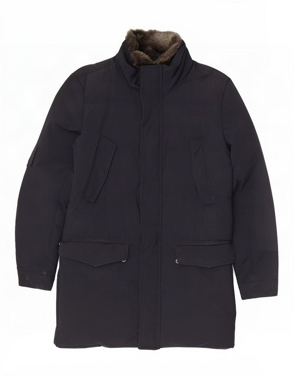 Woolrich Ανδρικό παλτό με επένδυση UK 38 Medium Navy Blue Polyester