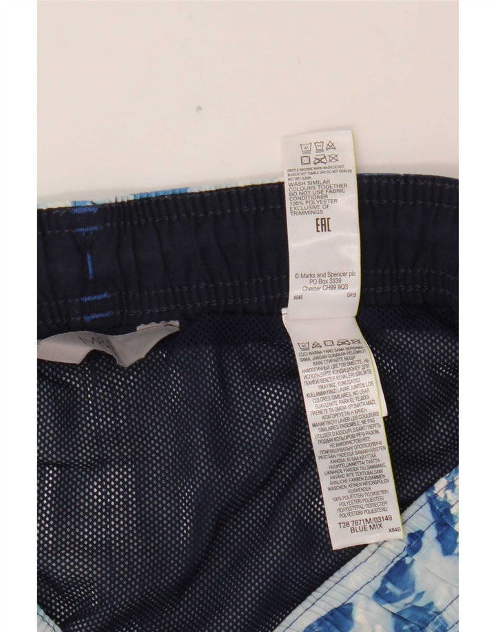 Marks & Spencer Ανδρικό σορτς κολύμβησης με αφηρημένο σχέδιο μεγάλου μπλε πολυεστέρα