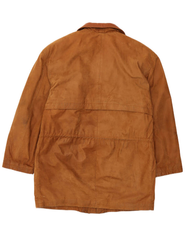 Vintage Ανδρικό Δερμάτινο Αντιανεμικό Μπουφάν IT 46 Small Brown Δερμάτινο
