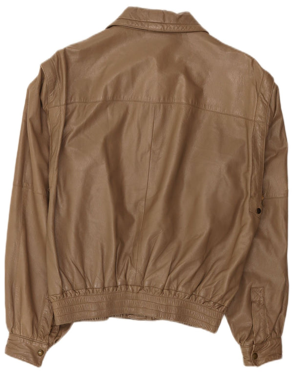 Vintage Ανδρικό Δερμάτινο Μπουφάν UK 38 Medium Beige