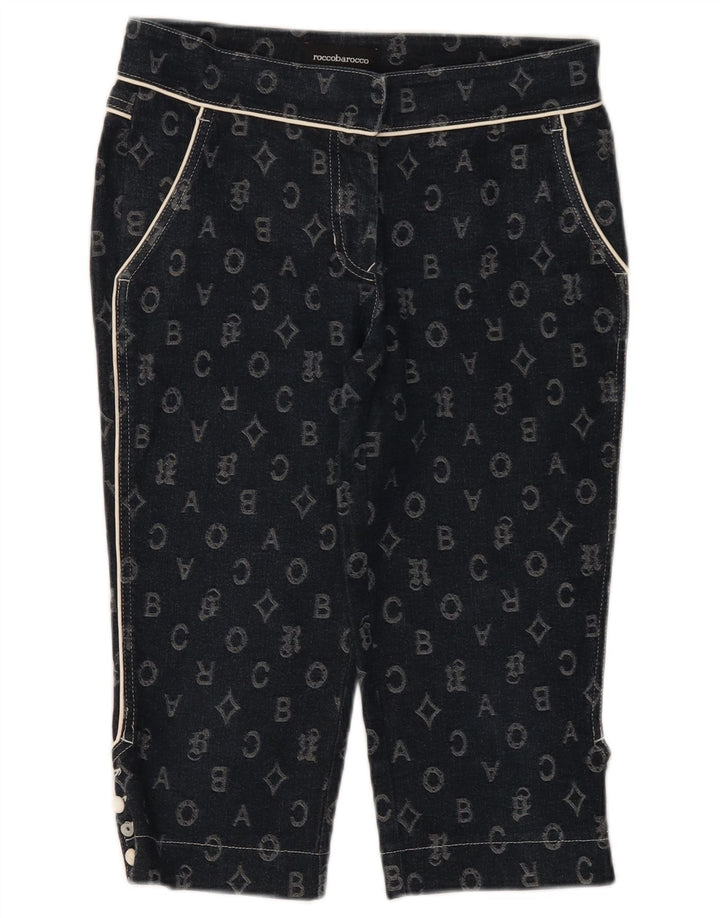 Roccobarocco Γυναικείο παντελόνι Capri IT 42 Medium W28 L17 Navy Blue Geometric