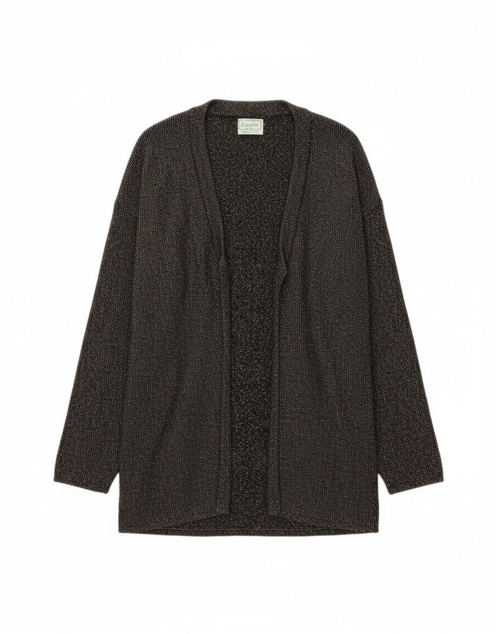 BENETTON Womens Open Cardigan Sweater IT 44 Medium Black Flecked Wool Vintage Benetton and Second-Hand Benetton from Messina Hembry 