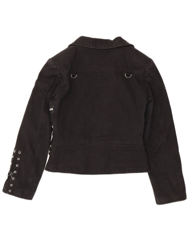 Hard Leather Stuff Γυναικείο Crop Biker Jacket UK 20 2XL Μαύρο βαμβακερό