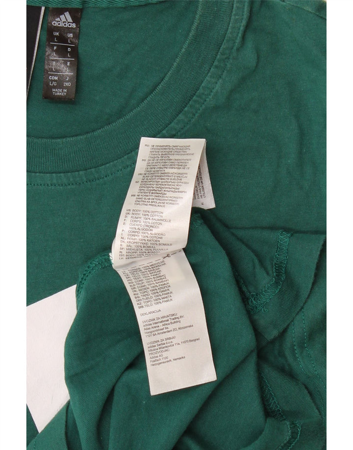 Ανδρικό γραφικό μπλουζάκι ADIDAS Top μεγάλο πράσινο βαμβακερό