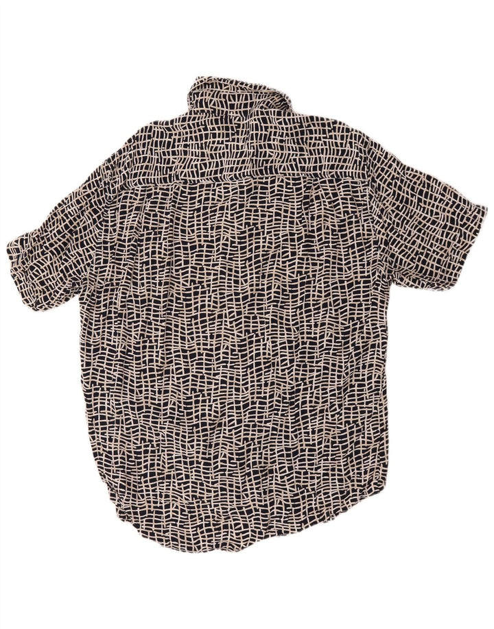 Vintage Ανδρικό κοντομάνικο πουκάμισο μεγάλο μαύρο γεωμετρικό