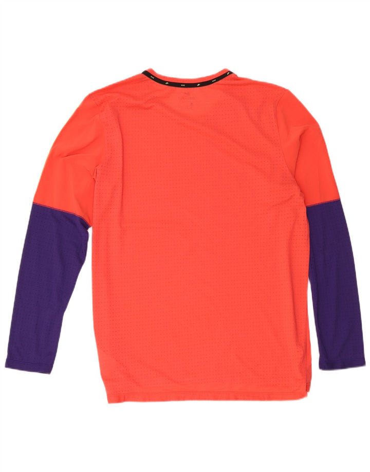 Ανδρικό γραφικό μπλουζάκι Nike Dri Fit με μακρυμάνικο μεγάλο πορτοκαλί χρώμα