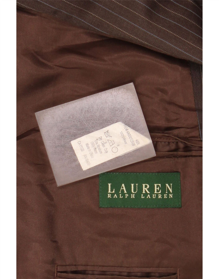 Ralph Lauren Ανδρικό σακάκι με 2 κουμπιά σακάκι UK 46 3XL Brown Pinstripe