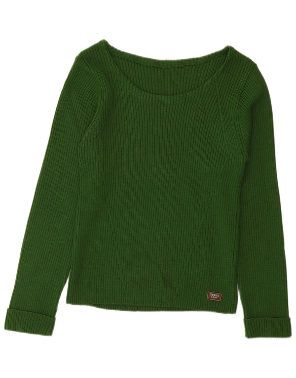 Guess Γυναικείο πουλόβερ με λαιμόκοψη UK 8 Small Green
