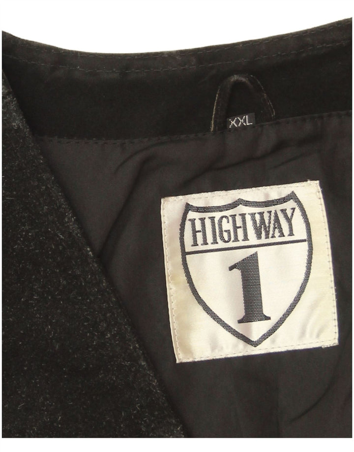 Highway 1 Ανδρικό Suede Γιλέκο 2XL Μαύρο Δερμάτινο