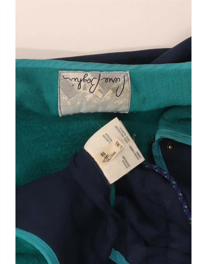 Vintage ανδρικό τζάκετ αντιανεμικό UK 42 XL Navy Blue Colorblock Πολυεστέρας