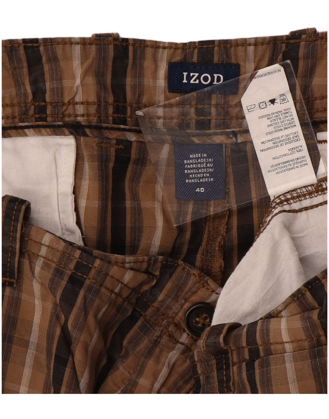 Ανδρικό σορτς Chino IZOD W40 XL καφέ βαμβακερό