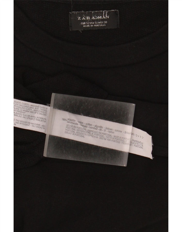 Zara Ανδρικό T-Shirt Top Μικρό μαύρο βαμβακερό