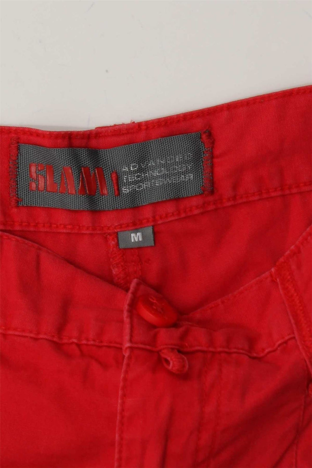 SLAM Mens Cargo Shorts Medium W32  Red Cotton