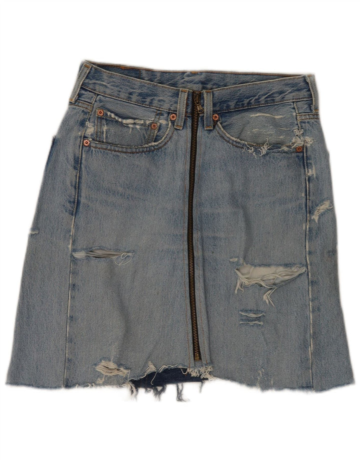 Levi's Womens 501 Distressed Jenim Φούστα W33 Large Blue