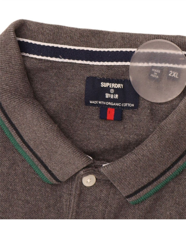 Ανδρικό μπλουζάκι πόλο Superdry 2XL Γκρι βαμβακερό
