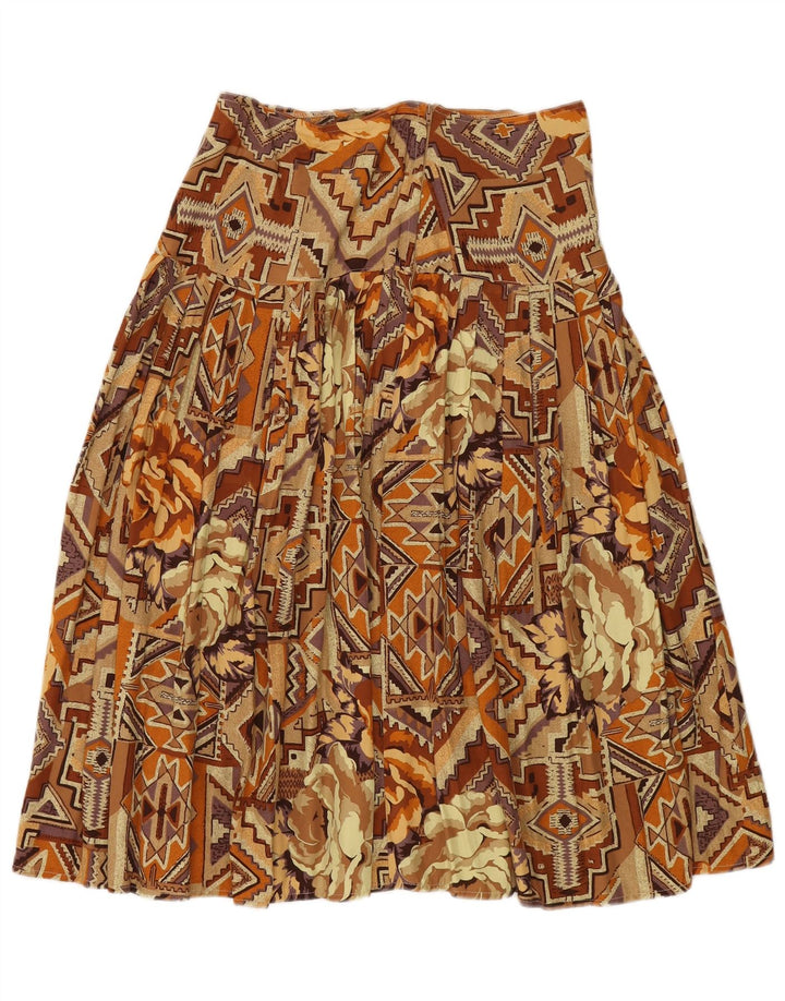 Γυναικεία πλισέ φούστα VINTAGE Μεσαίο W30 Καφέ Βαμβακερό Patchwork