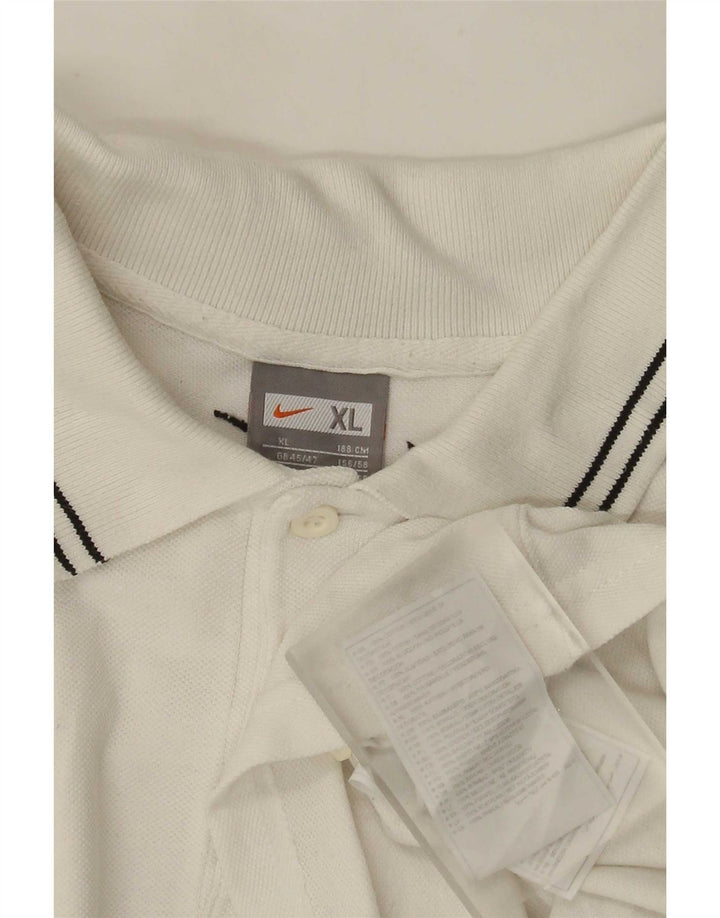 Ανδρικό γραφικό πόλο μπλουζάκι Nike XL λευκό βαμβακερό