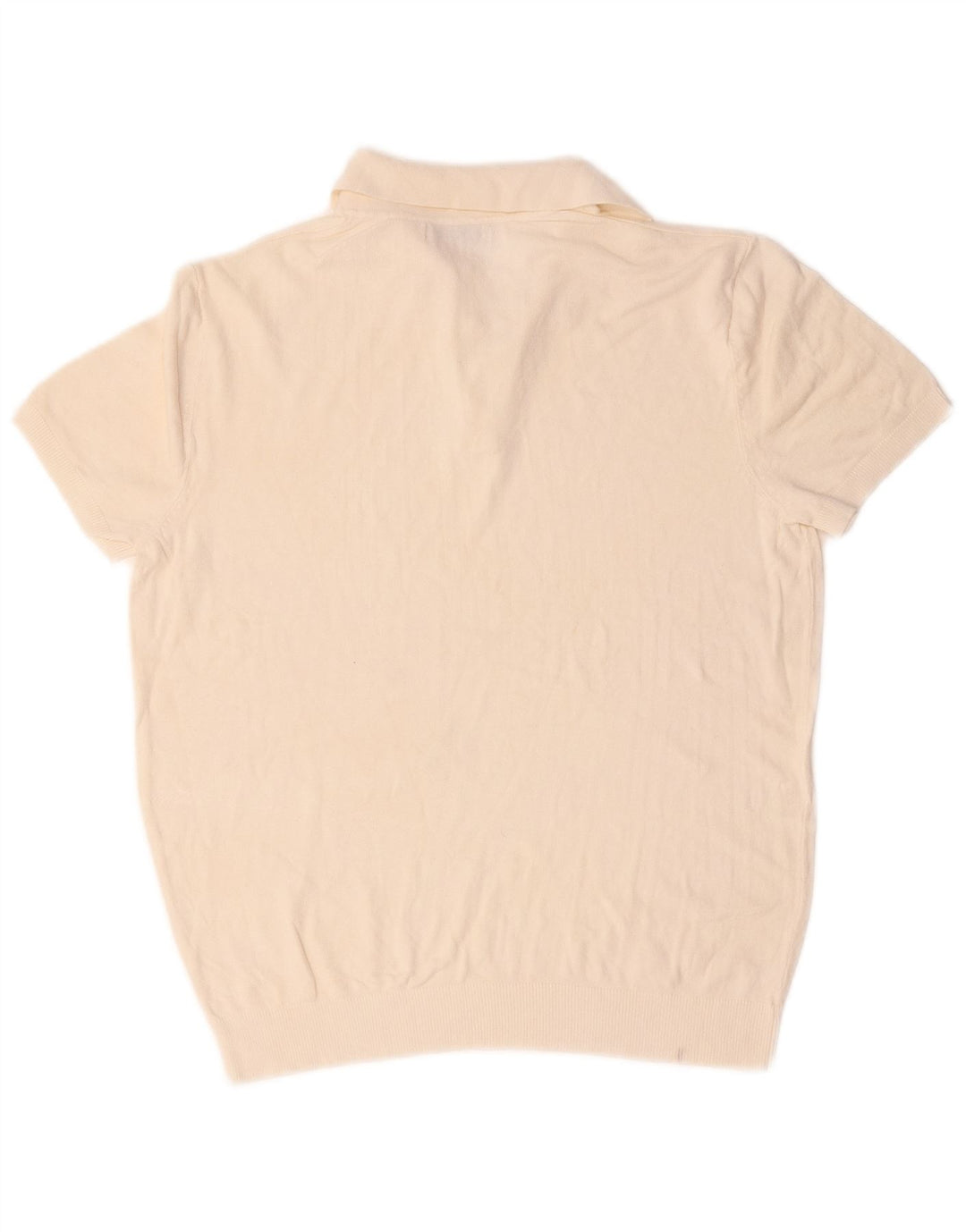 Zara Ανδρικό πουλόβερ με κοντό μανίκι polo λαιμόκοψη, μεσαίο σε λευκό