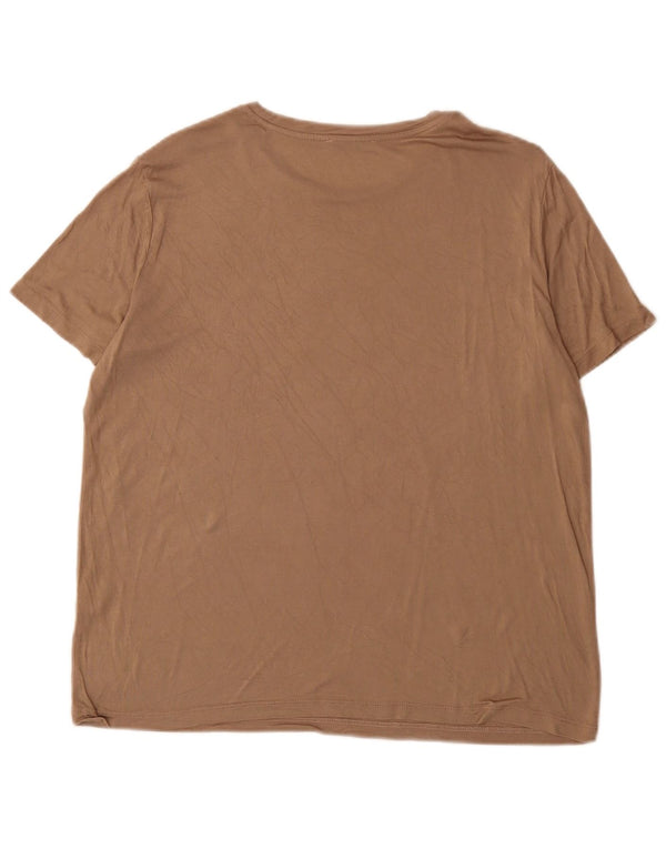 Zara Γυναικείο T-Shirt Top UK 18 XL καφέ βισκόζη