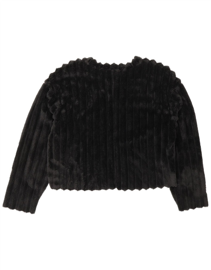 ZARA Γυναικείο Crop Fleece Jumper UK 14 Medium Black