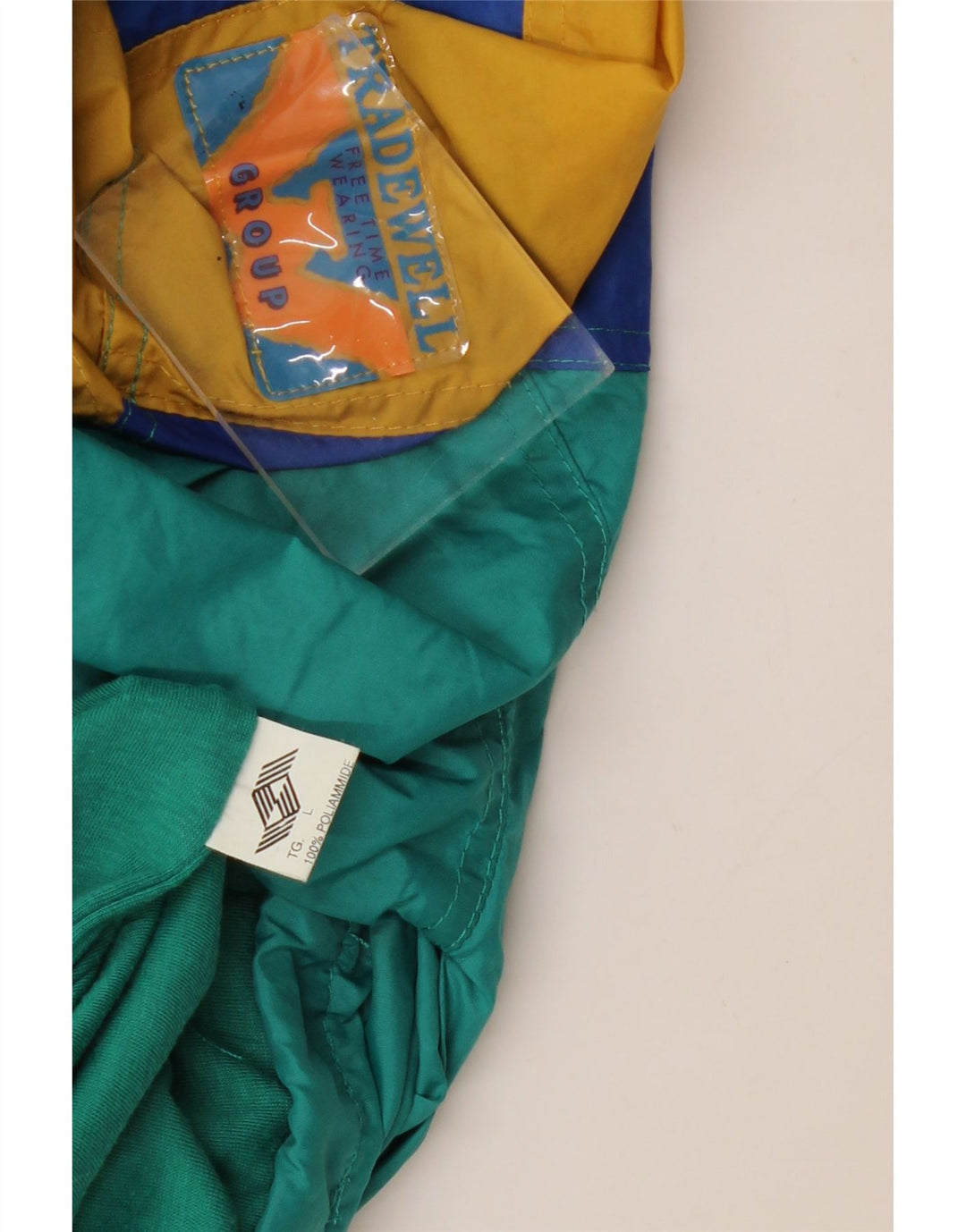 Ανδρικό μπουφάν VINTAGE Windbreaker UK 40 Large Blue Colourblock Polyamide
