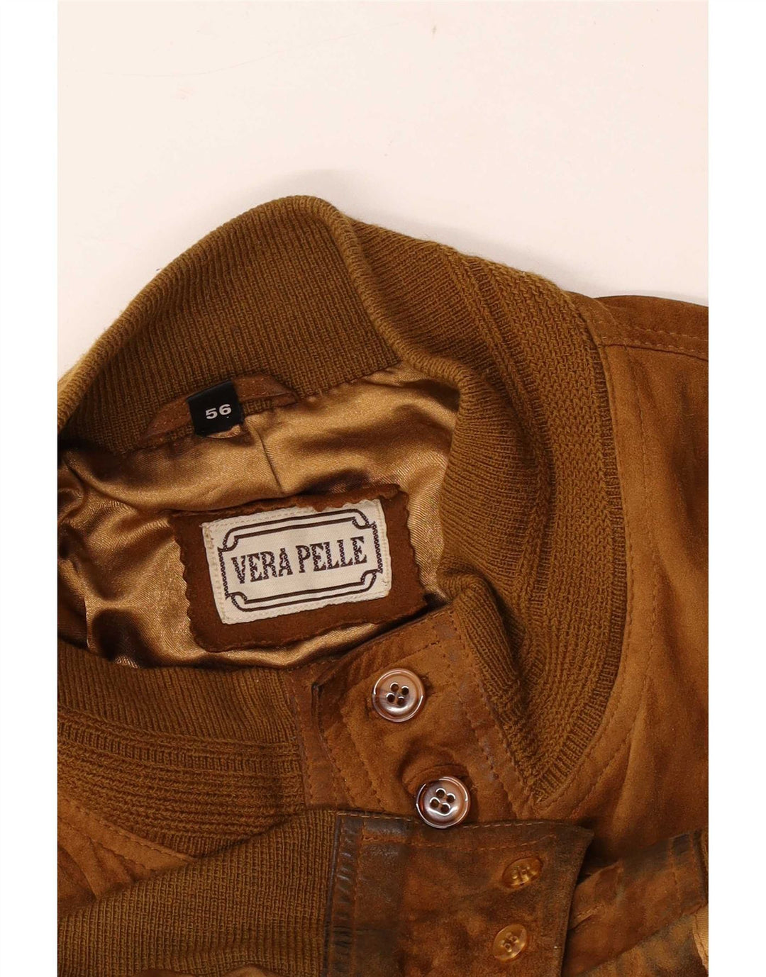Vintage Ανδρικό Suede Bomber Jacket IT 56 2XL Beige Leather