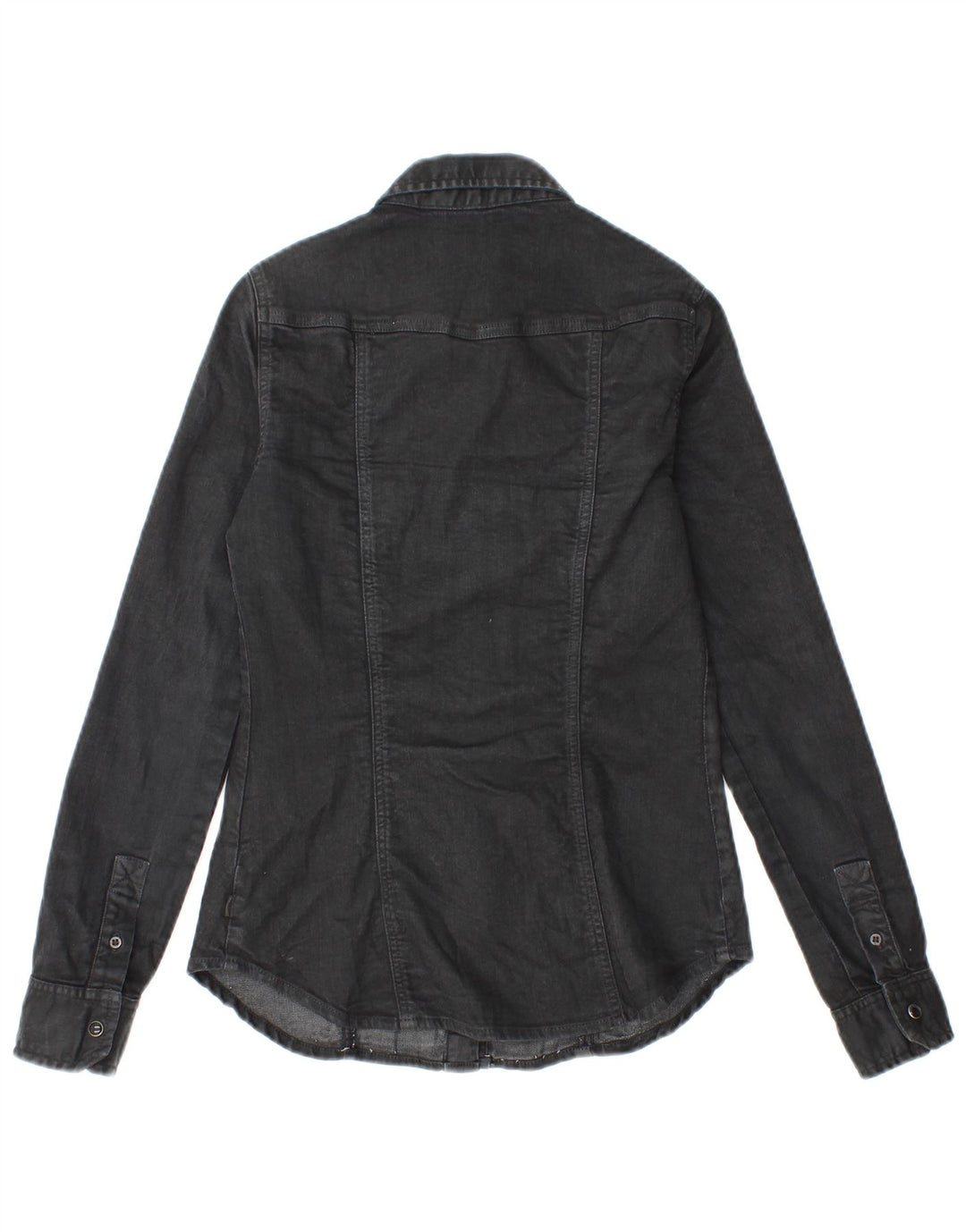 Zara Γυναικείο Τζιν Πουκάμισο UK 10 Μικρό μαύρο βαμβακερό