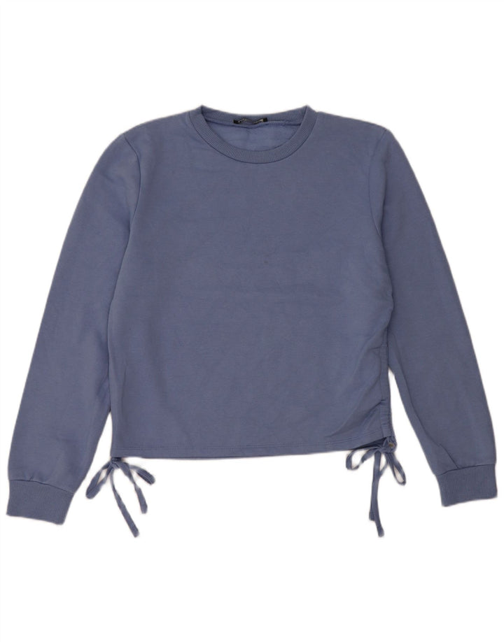 Zara Γυναικεία Φούτερ Jumper UK 14 Medium Blue Polyester
