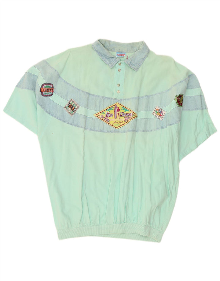 Ανδρικό γραφικό πουλόβερ Chewan πουκάμισο One size Turquoise Colourblock
