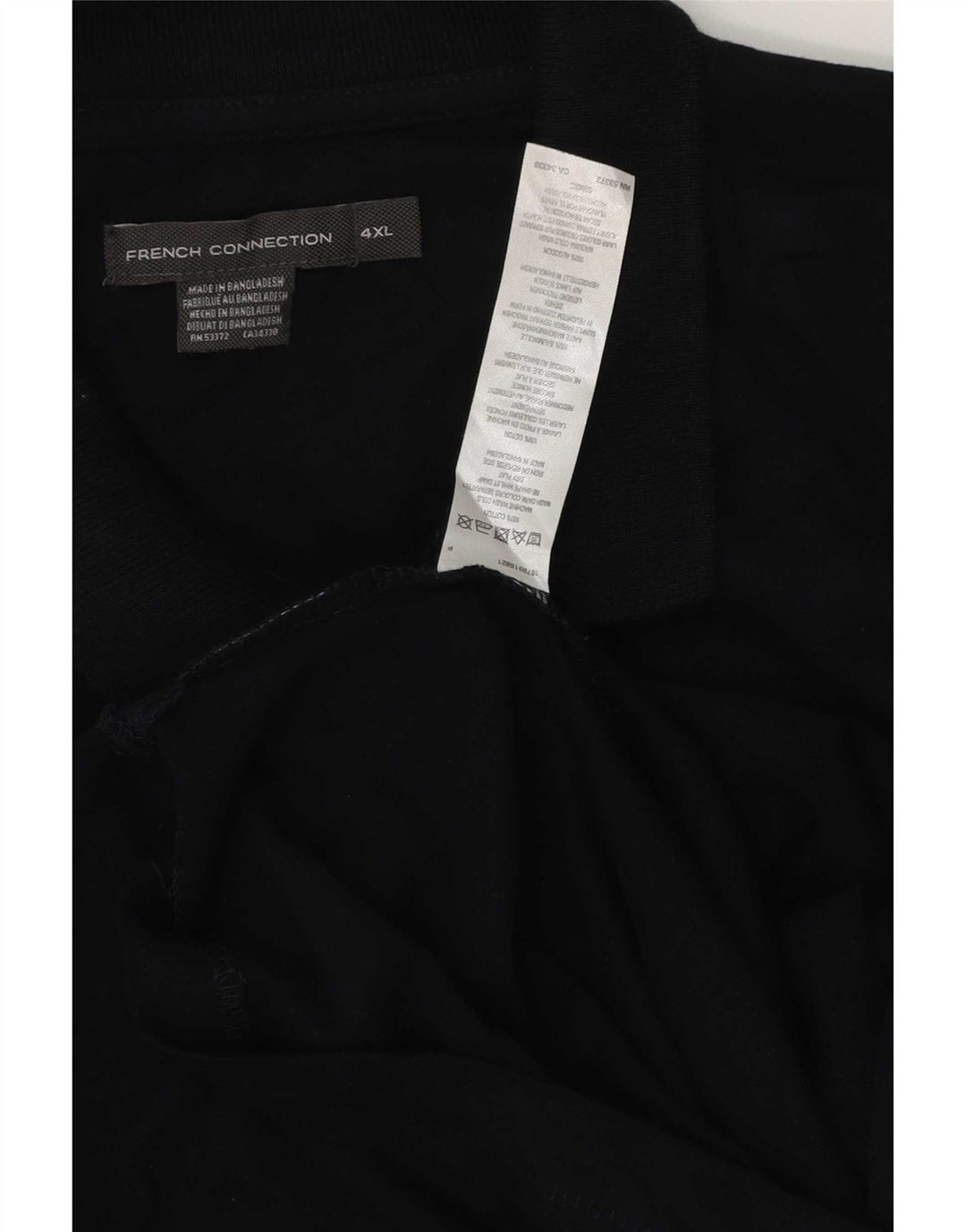 French Connection Ανδρικό Πόλο Μπλουζάκι 4XL Navy Blue από βαμβάκι