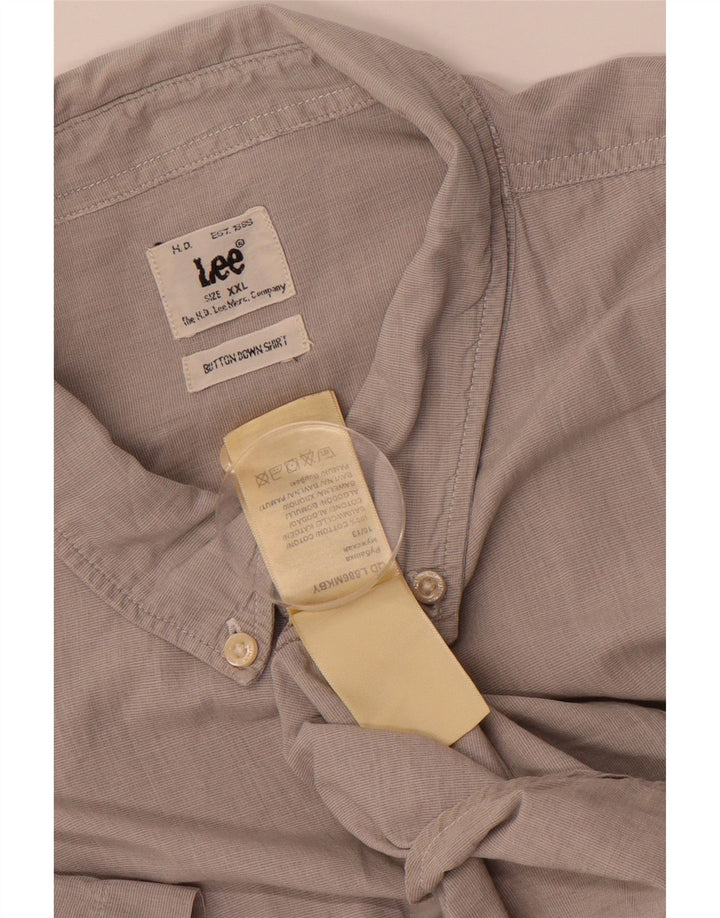 LEE Mens Short Sleeve Shirt 2XL Grey Cotton