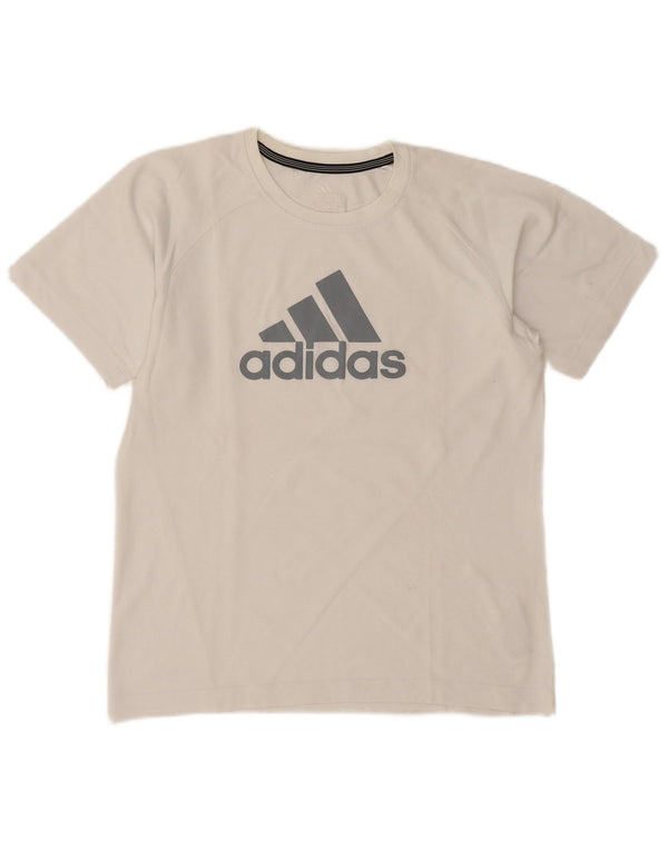 Adidas Boys Clima 365 Γραφικό T-Shirt 13-14 ετών λευκό βαμβακερό