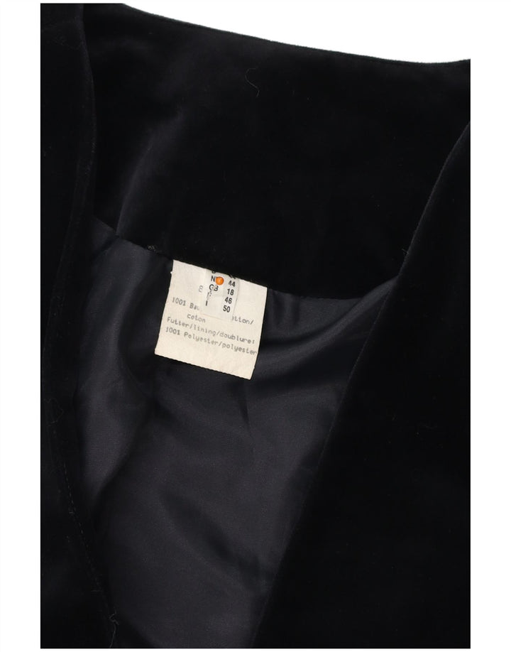 VINTAGE Γυναικείο βελούδινο σακάκι με 3 κουμπιά UK 18 XL μαύρο βαμβακερό