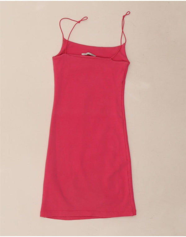 Zara Γυναικείο Slip Dress UK 8 Small Pink Βαμβακερό