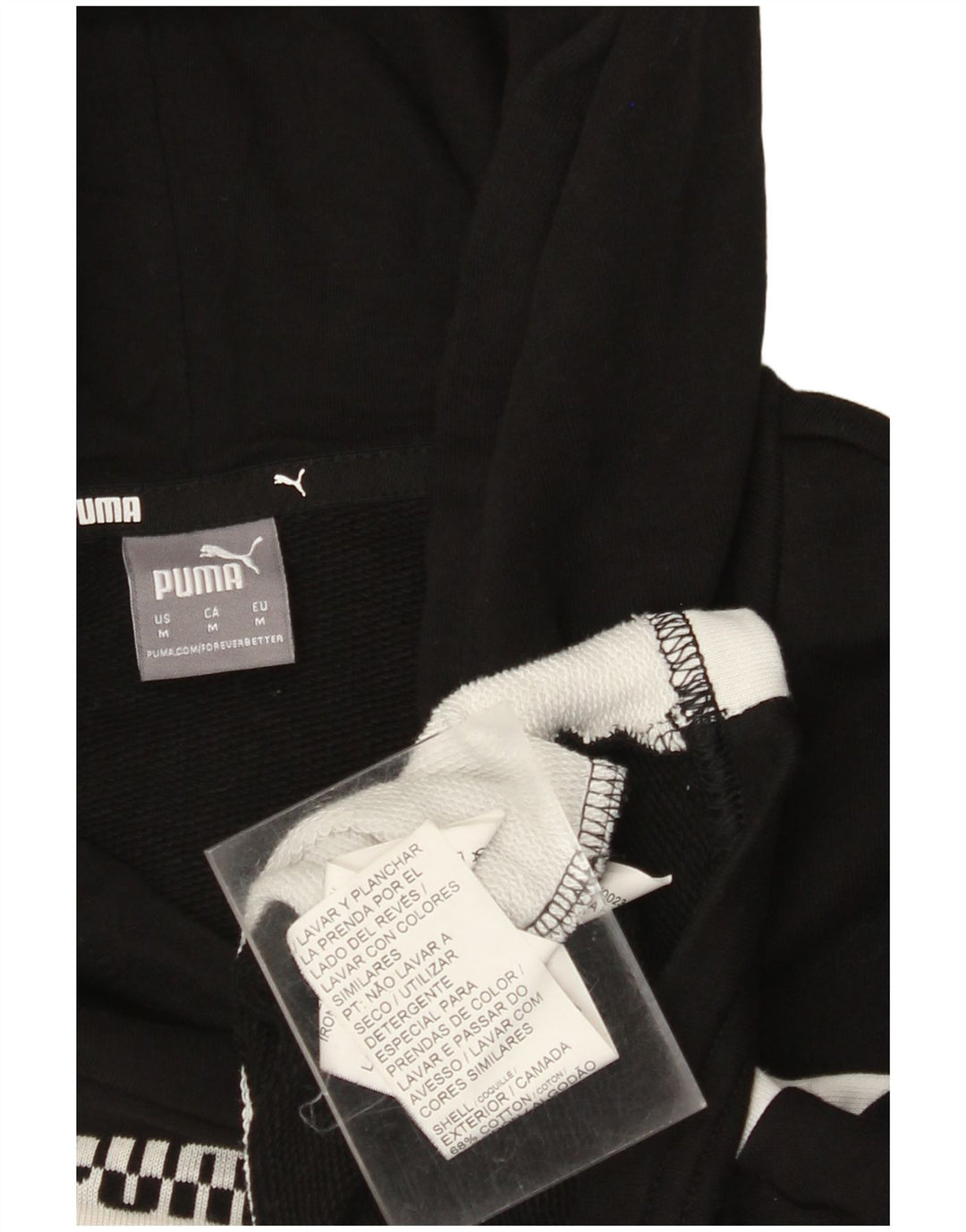 Γυναικεία κουκούλα με κουκούλα μεγάλου μεγέθους PUMA UK 14 μεσαίου μαύρου χρώματος