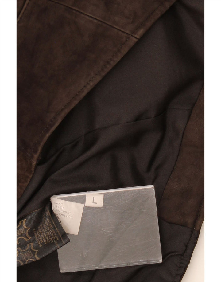 Vintage Ανδρικό Σουέντ Γιλέκο Μεγάλο Καφέ Δερμάτινο