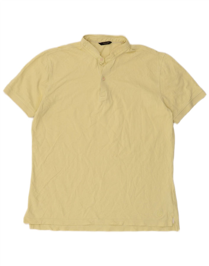 MASSIMO DUTTI Ανδρικό πουκάμισο πόλο μεγάλο κίτρινο βαμβακερό