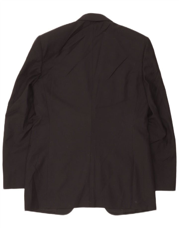 Canali Ανδρικό Longline 1 Button Jacket IT 48 Medium Black Virgin Wool