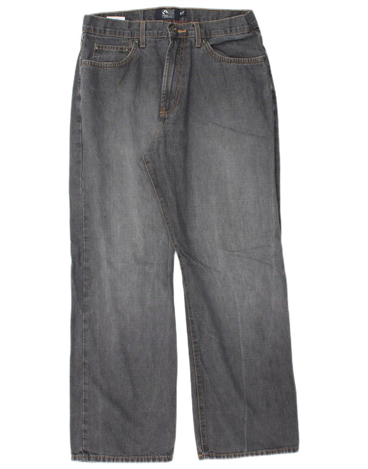 Marks & Spencer Ανδρικό Μπλε Harbor Straight Jeans W32 L29 Γκρι βαμβακερό