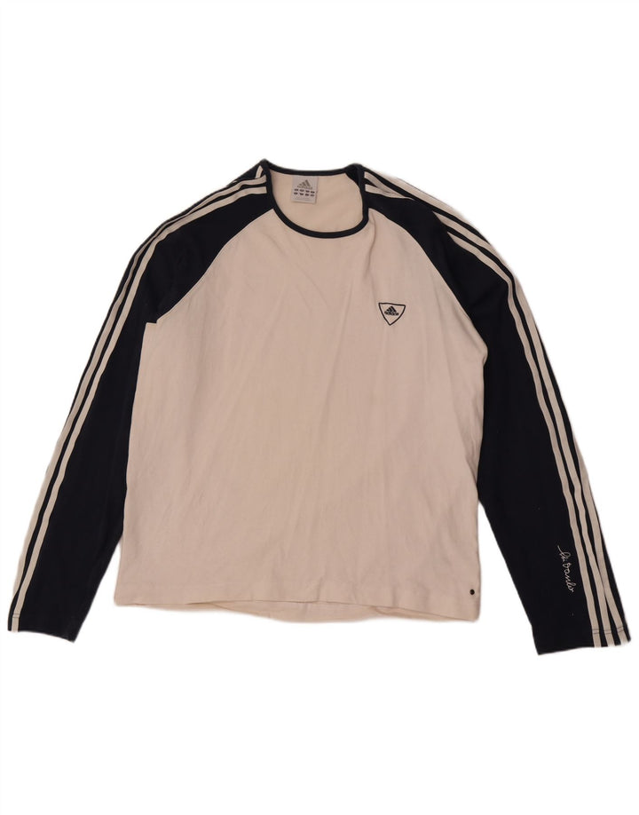 Ανδρικό τοπ Adidas με μακρυμάνικο XL λευκό βαμβακερό χρώμα