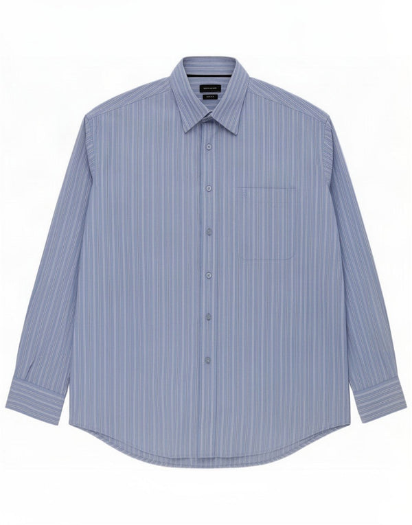 Pierre Cardin Ανδρικό Πουκάμισο Μέγεθος 41 16 Large Blue Pinstripe Βαμβακερό