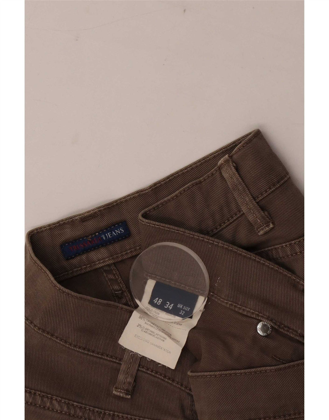 Ανδρικό τζιν Trussardi ίσιο W32 L33 Καφέ βαμβακερό