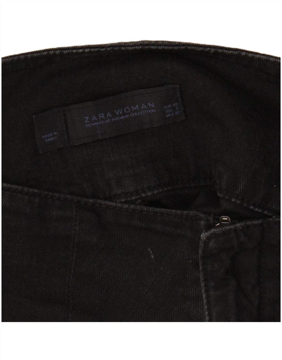 Zara Γυναικεία Μίνι Τζιν Φούστα EU 40 Medium W30 Μαύρη Βαμβακερή